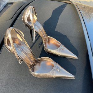 Gianmarco Lorenzi Gunmetal D'Orsay pumps